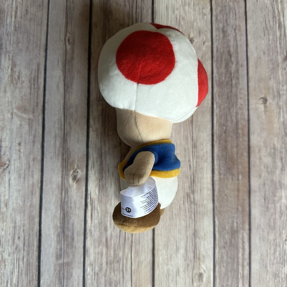 Super Mario Toad Plush 8" White Red Mushroom Head - Picture 2 of 9